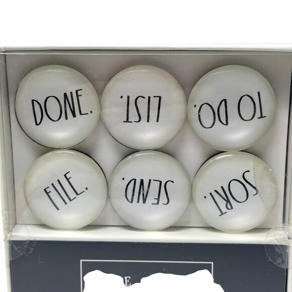 Rae Dunn TO DO Magnet Set Glass Domes File Sort Send List Done Office Gift - Picture 5 of 8